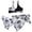 Black-A, variant on Shadoumai Girls 3 Piece Swimsuit Bathing Suits Solid Bikini Set with Printed Sports Shorts Swimwear for 9-16Y Teen Girls