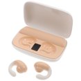 thumbnail image 1 of EeaseMX Auriculares inalámbricos de conducción ósea con gancho para la oreja, manos libres, deportivos y con base de carga (beige), 1 of 7