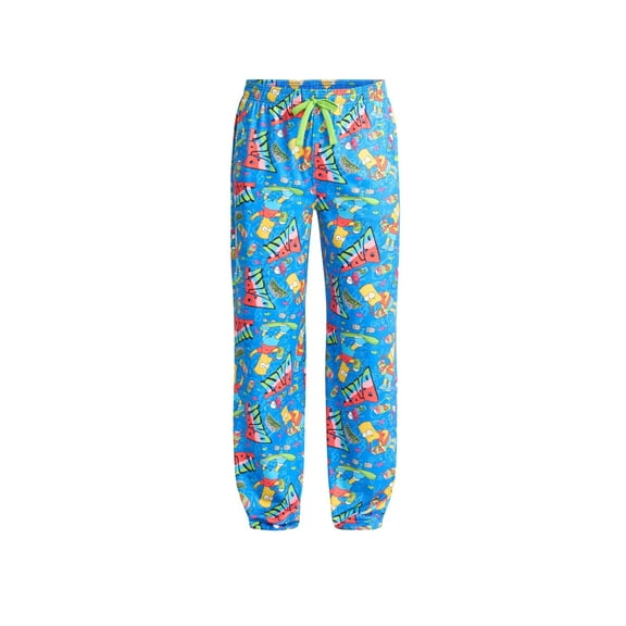 Men's The Simpsons Bart Blue Pajama Sleep Pants - Small