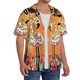 thumbnail image 2 of Balery Halloween Flamingos Camisa Casual de Manga Corta con Botones para Hombre, Texturizada, Estilo Cubano, para Playa, Verano-XX-Large, 2 of 5