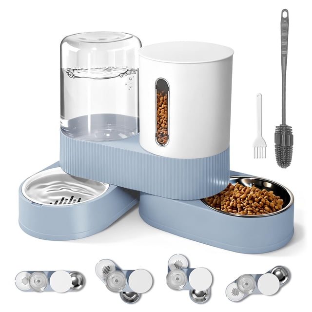 Alimentador automático de mascotas y dispensador de agua por gravedad 2.4L/2.6L