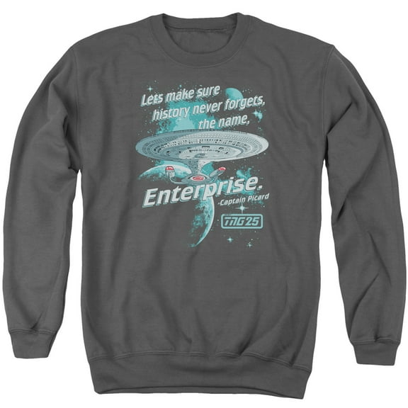 Star Trek Never Forget Adult Crewneck Sweatshirt Charcoal
