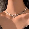 thumbnail image 1 of Gargantilla con diamantes de imitación, collares de corazón de plata, gargantillas de cristal de mariposa, cadena de tenis brillante, joyería para el cuello para mujeres y niñas, 1 of 5