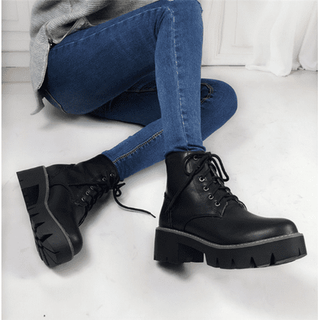 

Htonron Autumn Winter warm Fashion Women s Lace-Up Women Snow Boots