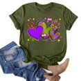 thumbnail image 2 of TSADFHJI Chandail en Molleton Col Rond Femme TP Femmes Décontracté Mardi Impression Chemises Col Rond Manches Courtes Tee Tops Tunique Blouse L Vert, 2 of 5
