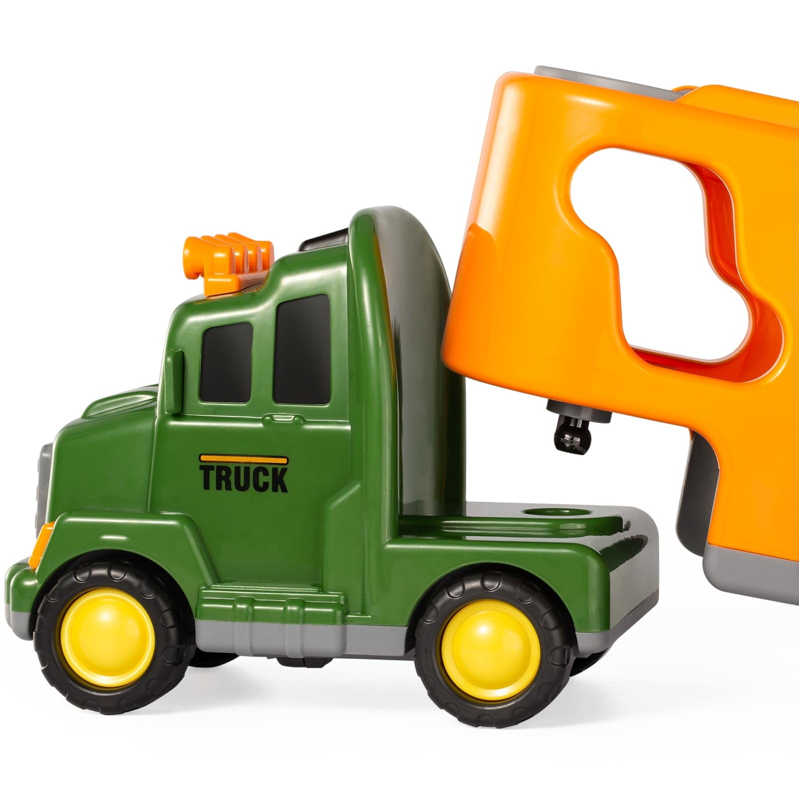 Dinosaur Truck Toy for Toddlers, Transport Carrier Dino Play Set with 3 Dinosaur Figures and 3 Cars, Lights and Music, Gift for Boys Girls Ages 3-5