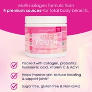 SkinnyFit Super Youth Collagen with Probiotics & Hyaluronic Acid for Anti-Aging & Gut Health, Tropical Punch Flavor, 14 Servings