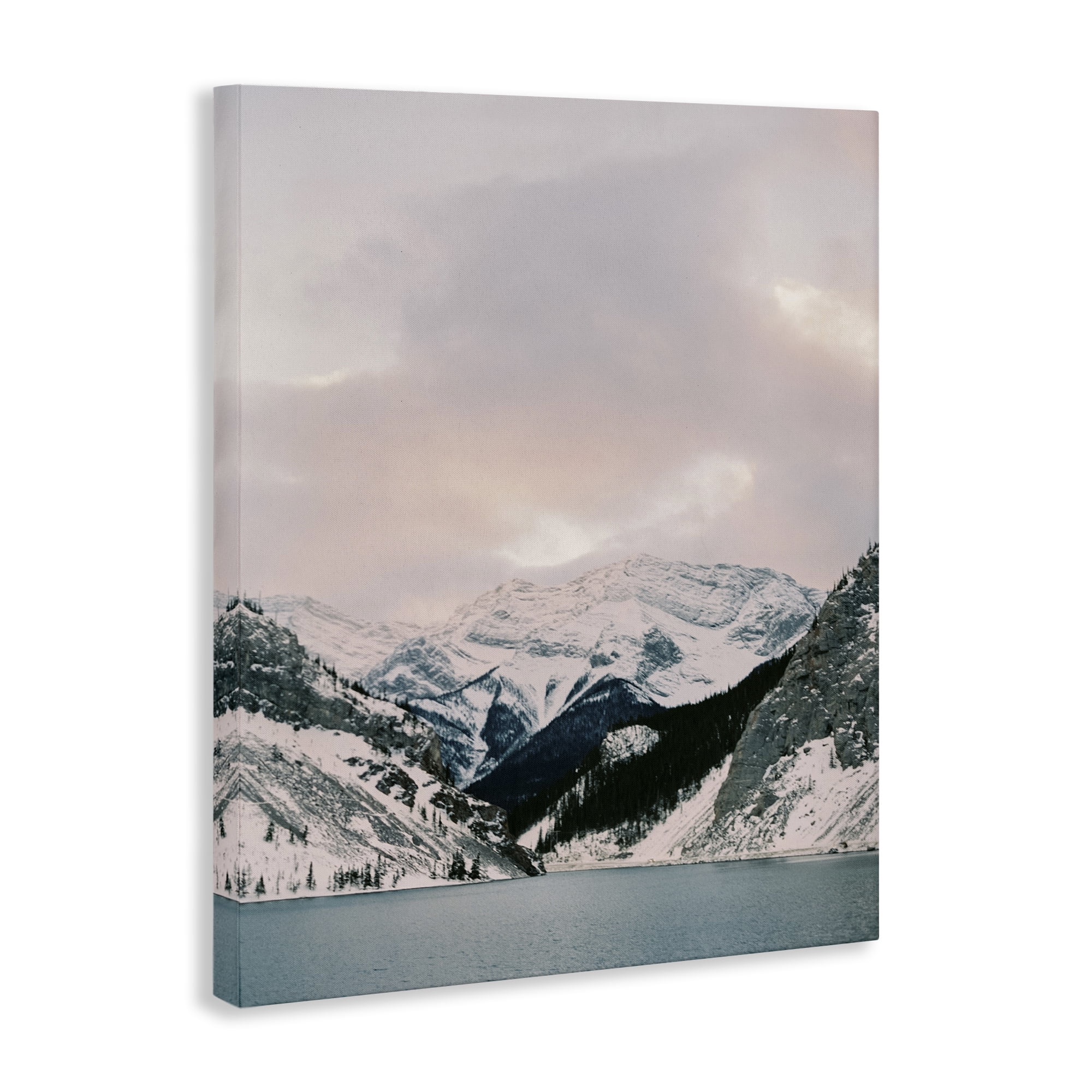 Stupell Industries Snowy Peaks Seascape Landscape Photography Gallery Wrapped Canvas Art Print Wall Art, 36 x 48