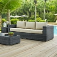 thumbnail image 2 of Modern Contemporary Urban Design Outdoor Patio Balcony Sofa, Beige, Rattan, 2 of 5