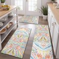 thumbnail image 2 of Multicolor Paisley Pattern Kitchen Rugs Sets Of 3,Kitchen Runner Rugs Non Skid Washable,Decorative Kitchen Floor Mats for Kitchen,Sink,Laundry,17"x30"+ 17"x47" + 17"x59", 2 of 6