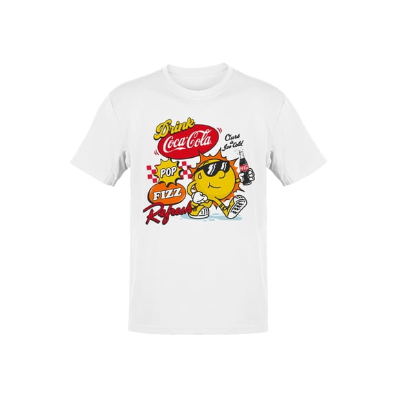 Officially Licensed Coca Cola Retro Coke Pop Fizz Refresh Men's T-shirt