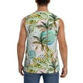 thumbnail image 4 of Balery Watercolor Palm Tree Men's Sleeveless Muscle Shirts Workout Tank Top, Moisture Wicking, Odor Protection-3X-Large, 4 of 8