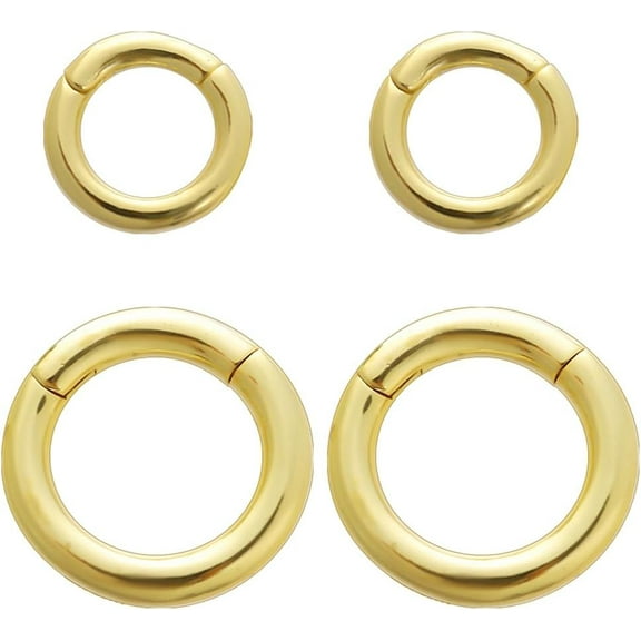 1 Box 4Pcs 18K Gold Plated Brass Spring O Ring Clip Carabiner Trigger Snap Hook Keyring Clasp for Purse Jewelry Bags Lanyards Keychains DIY Crafts