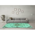thumbnail image 3 of Ahgly Company Indoor Rectangle Persian Turquoise Blue Traditional Area Rugs, 7' x 9', 3 of 4