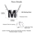 thumbnail image 6 of FOCALOOK 925 Sterling Silver Initial Necklace for Women Dainty Black Tiny Cute Letter M Pendant Choker Necklace Jewelry Gift 16inch, 6 of 8