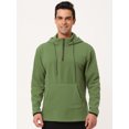 thumbnail image 2 of Unique Bargains Big & Tall Men's Fleece Drawstring Hooded Sweatshirt Zip Pullover, 2 of 5