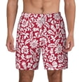 thumbnail image 3 of Uemuo Red Flowers Pattern Mens Swim Trunks Quick Dry Board Shorts with Mesh Lining, Stretch Beach Shorts Quick Dry No-Chafing Board Shorts-XX-Large, 3 of 9
