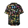 thumbnail image 6 of Lsque Bright Mushrooms print Men's Cuban Collar Short Sleeve Shirt Summer Beachwear Casual Button Down Fashionable Vacation Leisure Shirt-XX-Large, 6 of 7