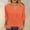 Orange, variant on Womens Summer Tops Dressy Casual 3/4 Sleeve Scalloped Trim V Neck Shirts Ladies Loose Fit Basic Tunic T Shirts Blouse(White,M)