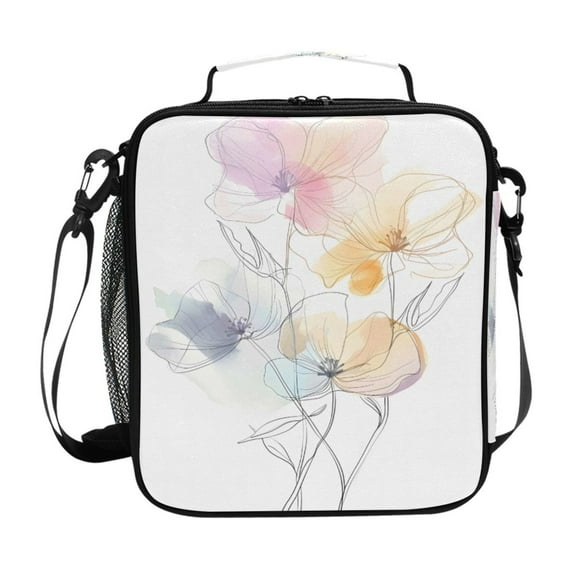ALAZA Watercolor Flower Lunch Box Insulated Lunch Bag Reusable Thermal Cooler Tote School Picnic