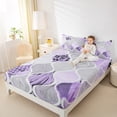 thumbnail image 4 of jejeloiu Bohemian Geometric Stripes Full Size Sheets,Vintage Waves Line Bed Sheets,Purple White Black Sheet Sets For Luxury Bedroom Decor,4 Pieces, 4 of 7