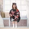 thumbnail image 7 of BZSMCE Wearable Blanket Hoodie Fashion Grunge Red Stars Home Wear, 7 of 7