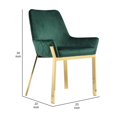 thumbnail image 5 of Benjara Fuma 23 Inch Dining Accent Chair Set of 2, Tufted, Green Faux Leather, Gold, 5 of 5
