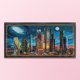 thumbnail image 1 of Cuadros Decorativos Bordado completo Hilo de algodón ecológico 14CT Impreso Ciudad Escena nocturna Punto de cruz Wdftyju embutido en tela, 1 of 1