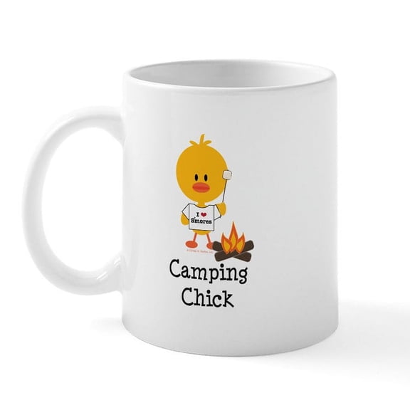 CafePress - Camping Chick Mug - 11 oz Ceramic Mug - Novelty Coffee Tea Cup