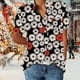 thumbnail image 4 of Gibobby Camisas mexicanas con cuello en V para mujer Camiseta suelta informal con cuello en V para mujer, blusa manga corta con estampado(B,CH), 4 of 5