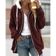 thumbnail image 3 of 2023 nueva chaqueta con capucha y cremallera de felpa suelta de otoño e invierno para mujer, 3 of 3