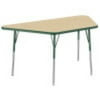 ECR4Kids 30in x 60in Trapezoid Everyday T-Mold Adjustable Activity Table Maple/Green - Standard Swivel