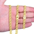 thumbnail image 4 of Nuragold 10k Real Yellow Gold Royal Monaco 7.5mm Miami Cuban Link Necklace (16"-30") Italian Jewelry for Men & Women, 4 of 11