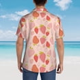 thumbnail image 6 of Xecao Strawberry print Hawaiian shirt - a stylish short-sleeve button-down for men, perfect for casual beach and tropical outings., 6 of 9