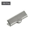 thumbnail image 3 of Unique Bargains 160Pack Ribbon Crimp Clamp Ends 20mm Cord End Clasp for DIY Craft Silver White, 3 of 7