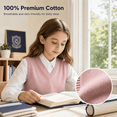thumbnail image 5 of FAIOROI Unisex Kids Sleeveless Sweater Vest V Neck Cotton Knit for School and Daily Hot Pink 5-6T, 5 of 7