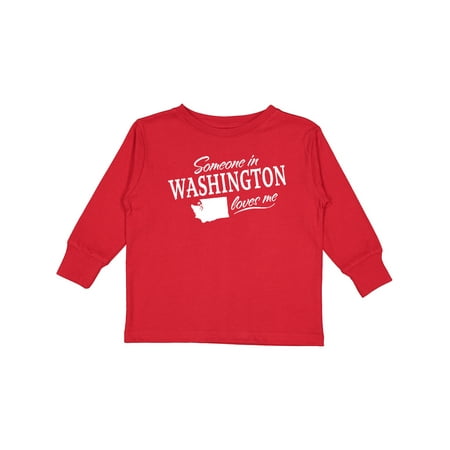 

Inktastic Someone in Washington Loves Me Boys or Girls Long Sleeve Toddler T-Shirt