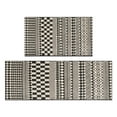 thumbnail image 1 of Upgrade Your Kitchen Decor with Non-Slip Black Boho Kitchen Rug Set - Black & White 2-Piece Mats, Easy to Wash, Perfect for Floors, 1 of 7