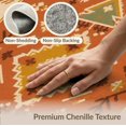 thumbnail image 6 of ODIKA 8'x10' Washable Area Rug Orange Rust Geometric Medallion Intricate Motif with Floral Accents for Living Room, Under Sectional, Family , Durable, Non-Slip, 6 of 7