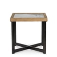 thumbnail image 3 of Signature Design by Ashley Montia Square End Table, Natural/Black, Modern Accent Table with Sintered Stone Top and Metal Frame, 3 of 7