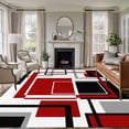 thumbnail image 2 of Rectangle Area Rug 5x8ft,Modern Burgundy Red Black White Art Washable Carpet Non-Slip Runner Accent Rugs Indoor Floor Mat for Bedroom Living Room Decor,Abstract Geometric, 2 of 9
