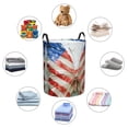 thumbnail image 4 of Balery Patriotic Butterfly Floral Cesta de ropa redonda con asas, impermeable, independiente, para ropa, juguetes, dormitorio y familia-Medium, 4 of 6