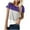 Purple, variant on Women's Casual Basic Rounk Neck Summer T-Shirt Splicing Loose Short Sleeve Tee Shirts Tops