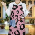 thumbnail image 6 of Pink and Black Of Leopard Print Apron-Garden Aprons for Women with Pockets-Cotton Linen Waterproof Kitchen Cooking Gardening Aprons Adjustable for Kitchen,Cooking,BBQ and Salon 33x27 Inch, 6 of 7