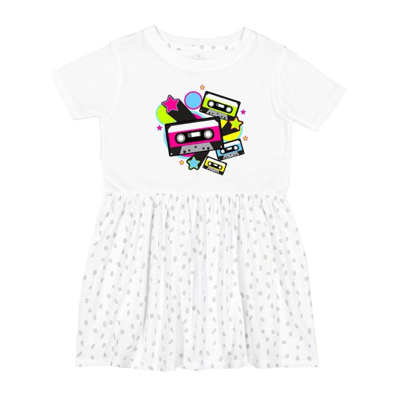Inktastic The 80s Cassette Tapes Girls Toddler Dress