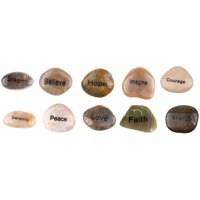 10 polished river stones engraved with inspirational words