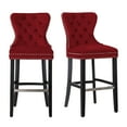 thumbnail image 5 of WestinTrends Wordford 29" Tufted Velvet Bar Stool (Set of 2), Black/ Red, 5 of 11