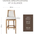 thumbnail image 3 of Maven Lane Vienna Swivel 31 Inch Tall Bar Height Stool in Weathered Oak Finish with Sand Color Fabric Upholstered Seat, 3 of 9