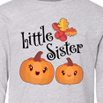 thumbnail image 4 of Inktastic Little Sister Pumpkins with Fall Leaves Long Sleeve Youth T-Shirt, 4 of 5