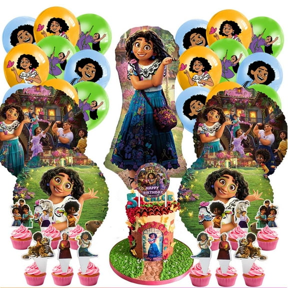 Encanto Balloons Cake Topper Party Supplies Birthday Set Decorations Kit Fans